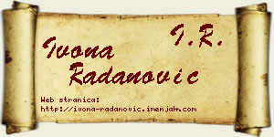 Ivona Radanović vizit kartica